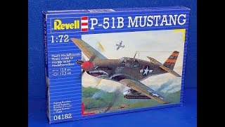 Revell North American P 51B Mustang 1 72nd Scale In Box Review New [upl. by Aierb]