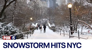 NYC weather Snowstorm hits New York City [upl. by Elletsirhc108]