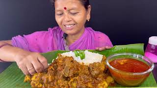 BIGBITESEATING RICE WITH SPICY 🔥🔥🥵🥵 MUTTON CURRY।।HUGE RICE।। [upl. by Speroni]