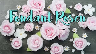 FONDANT ROSEN SELBER MACHEN  einfache Tortendeko selber machen  Fondant Blumen herstellen [upl. by Kerianne]