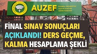 Auzef Güz Dönemi Final Sınav Sonuçları AÇIKLANDI Ders Geçme Kalma Hesaplaması Nasıl Yapılır [upl. by Aileve941]