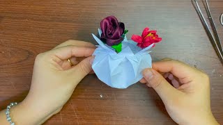 DIY Flower POT ♡ How to Make a Paper Flower Vase ❣ Origami Paper Craft diy flower vase [upl. by Tedric626]