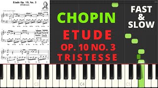 Etude Op 10 No 3 – Tristesse  CHOPIN  Simplified Version Easy Intermediate Piano  Tutorial [upl. by Ysnap]