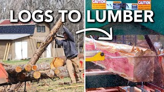 Our NEW Log Yard  Property Tour  Milling Lumber for Our ABANDONED Shed to Tiny House Renovation [upl. by Ococ]