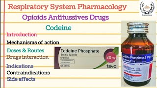 Codeine  Opioid Antitussives  Action Uses Doses Contraindications Side Effects [upl. by Smalley207]