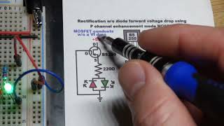 Almost perfect diode with nearly no forward voltage drop using P Channel Enhancement MOSFET BS250 [upl. by Richer722]