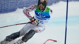 Mens super combined standing 2nd run  alpine skiing  Vancouver 2010 Paralympic Games [upl. by Dasie630]