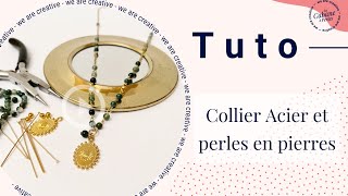 Tuto  collier style rosaire en acier inoxydable et perles en Pierre [upl. by Seuqram]