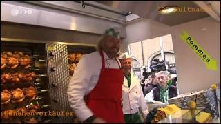 Thomas Gottschalk als Hähnchenverkäufer in Augsburg 18032011  ZDF Wetten dass [upl. by Ettelrac]