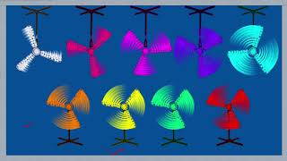 Marble Balls  9 Colored Pedestal Fans  Stand Fan Up and Down  Rotate Left and Right  Algodoo [upl. by Powder]