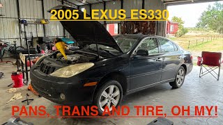 2005 Lexus ES330 Oil Pan Leak Fix Transmission Pan and filter Replacement Plus bonus tire repair [upl. by Aciras]