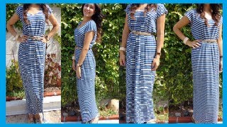 Fashion DIY How to make Easy Maxi Dress long Dress DamaV425 [upl. by Hyman]