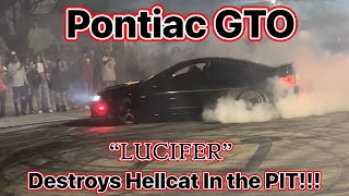 ProCharged LSX Pontiac GTO Destroys Hellcat Mustang and SS Camaro In The Illegal PIT [upl. by Yelloh]