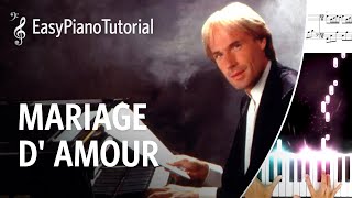 Mariage D Amour Richard Clayderman  Piano Tutorial  Free Sheet Music [upl. by Lapo]