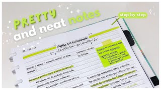 HOW TO TAKE PRETTY AND NEAT NOTES  Aesthetic quick and effective  Notebook Flipthrough [upl. by Richers]