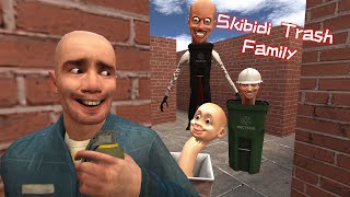 New Skibidi Trash Family Chasing Me in the mazeGarrys Mod Animation [upl. by Ahsilram430]