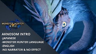 MH Rise Aknosom Intro Japanese  Monster Hunter Language  English  No Narrator amp No Effect [upl. by Yknarf]