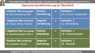 Die operante Konditionierung Positive und negative Verstarkung [upl. by Yelsnya851]