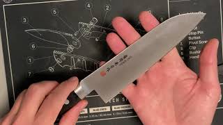 Fujiwara Kanefusa FKM Series Santoku Knife Review [upl. by Mommy]