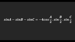 Prove That  sinAsinBsinC4cos A2sin B2sin C2 [upl. by Nalloh]