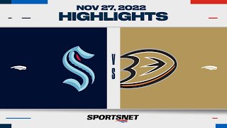 NHL Highlights  Kraken vs Ducks  November 27 2022 [upl. by Hecht]