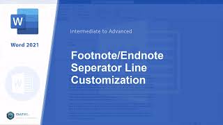 68 FootnoteEndnote Separator Line Customization [upl. by Nwahsd]