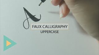 Calligraphy with Pen  UPPERCASE Letters AZ [upl. by Yluj878]