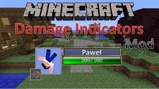 Minecraft 152162 Mody  Damage Indicators Mod Wszędzie cyferki [upl. by Nitnelav715]