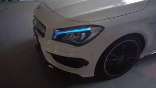 Full LED Headlights2016 MAMG CLA 45 SB Startup [upl. by Yelda]