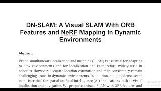 DN SLAM A Visual SLAM With ORB Features and NeRF Mapping in Dynamic Environments [upl. by Modestia185]