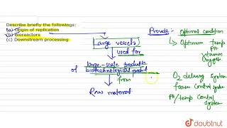 Describe briefly the following a Origin of replicationb Bioreactors c Downstream [upl. by Mcnelly]