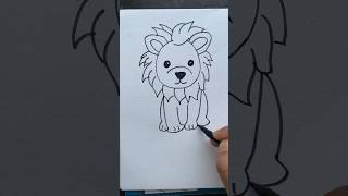 Cute Lion 🦁 drawing for kids art shorts sketch funny ytshorts trendingshorts paintinghowto [upl. by Wartow]