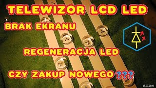 Lcd TV BRAK OBRAZU Recenzja naprawy telewizora PASKI LED WYMIANA CZY REGENERACJA [upl. by Isaacson]