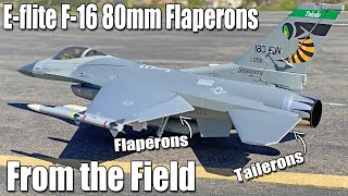 Flaperons amp Tailerons Testing with the Eflite F16 80mm EDF [upl. by Eberta]