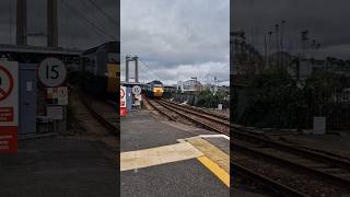 GWR HST Class 43198  43186 entering Saltash station from Plymouth trainspotteruk class43 hst [upl. by Bernita]