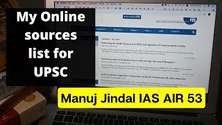 What Online and Youtube Sources aspirants can use for UPSC preparation  IAS Sources M Jindal AIR 53 [upl. by Imeaj432]