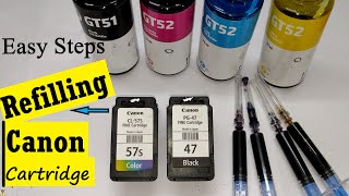 Refilling Canon PG47 amp CL57 Ink cartridge  How to refill Ink Cartridge for Canon E amp MG Series 🔥🔥 [upl. by Noli156]