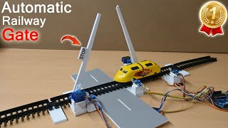 Automatic Railway Gate  Best science Project 2023  Harish Projects [upl. by Ellinehc619]