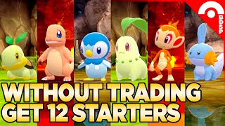 How to Get All 12 Starter Pokemon WITHOUT TRADING in Brilliant Diamond amp Shining Pearl [upl. by Ariamoy]