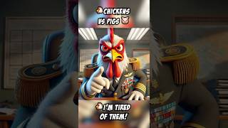 🍗🐔Chickens vs Pigs 🐷🐽aiaigeneratedcartoonstoryfilmepicbattlechickenpig [upl. by Siusan947]