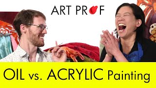 Oil vs Acrylic Painting for Beginners Art Professors Discuss [upl. by Alleyne]