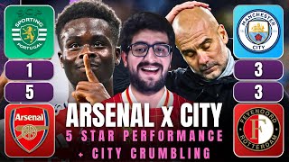 MANCHESTER CITY ARE CRUMBLING ARSENAL 5 STAR PERFORMANCE SAKA 🔥 [upl. by Allana]