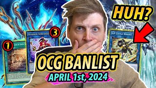 HUH  OCG Banlist APRIL 2024  DISCUSSION AND TCG IMPACT [upl. by Ahsropal996]