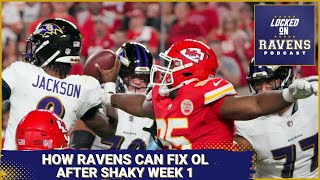 How Baltimore Ravens can fix offensive line after SHAKY Week 1 performance vs Kansas City Chiefs [upl. by Onaicilef]