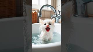 Again kitten playing in bath tub cat aicat catlover kitten [upl. by Euphemia]