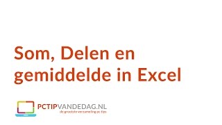 Delen de som en gemiddelde berekenen in Excel [upl. by Eaves]