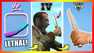 Evolution of KNIVES LOGIC in GTA Games 2001 → 2024 [upl. by Smallman]