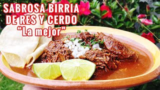 COMO PREPARAR BIRRIA SABROSA DE RES Y CERDO PARA FIESTAS O LA FAMILIA [upl. by Ynnaffit]