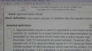 approximately equal Common Core Math Standards Top Words CCM42com [upl. by Nievelt]