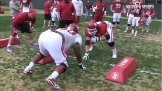 Oklahoma Drill at Spring Practice 032913 [upl. by Eartha599]